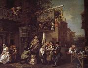William Hogarth Election campaign to win votes oil painting reproduction